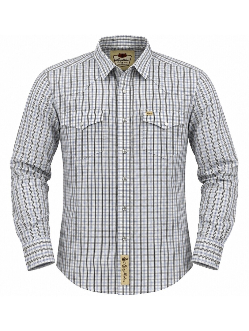 Larry Mahan Cowboy Collection Shirt Men's Small Plaid Pearl Snap Western Cotton